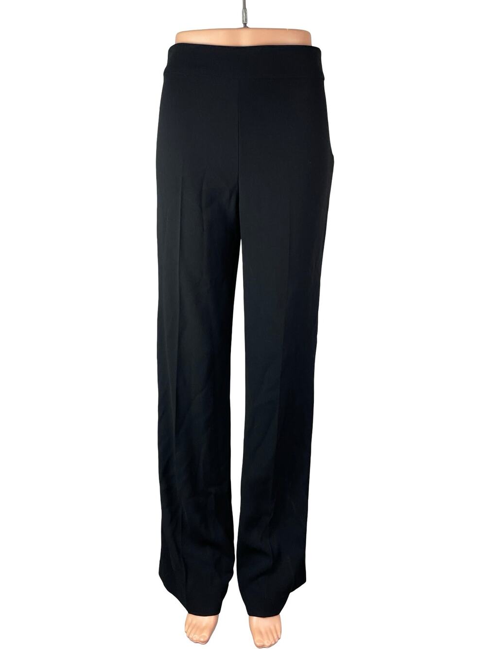 Zara Women's Black Pull On High Waisted Straight Wide Leg Trousers Pants Size XS